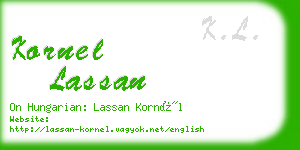 kornel lassan business card